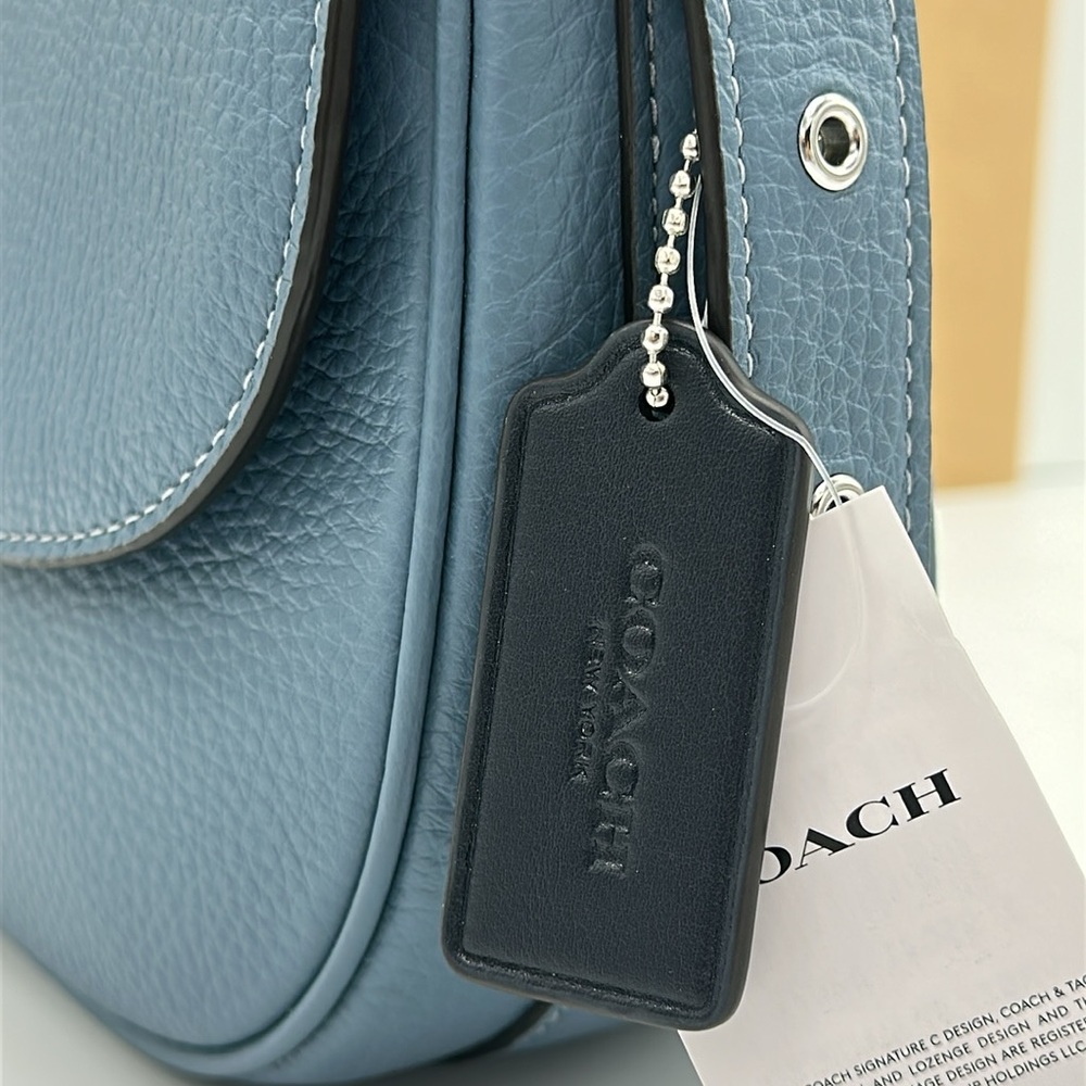 COACH Marie Saddle Bag With Varsity Stripe - Picture 8 of 16